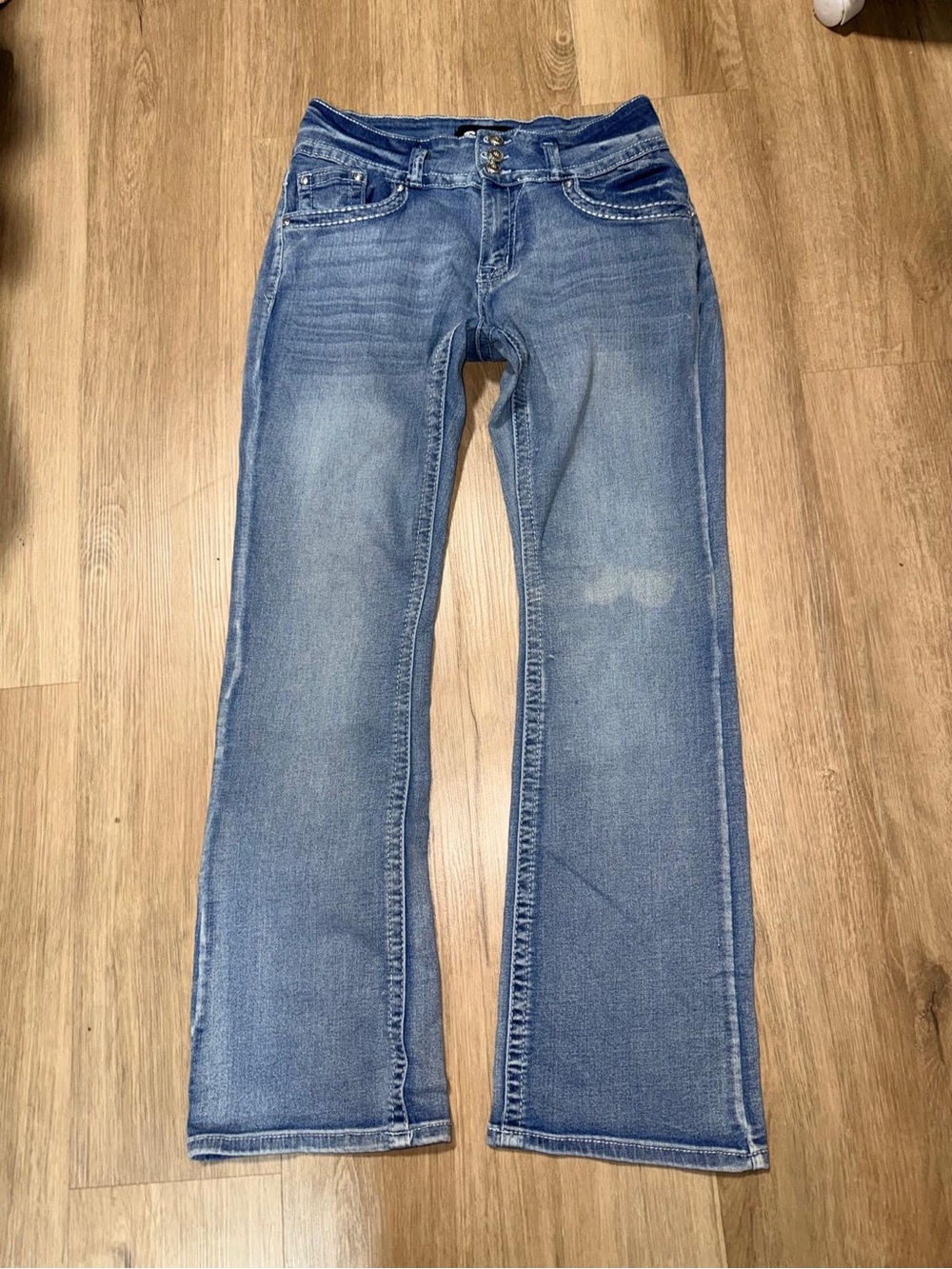 Sky Women's Light Blue Flare Jeans - Low Rise